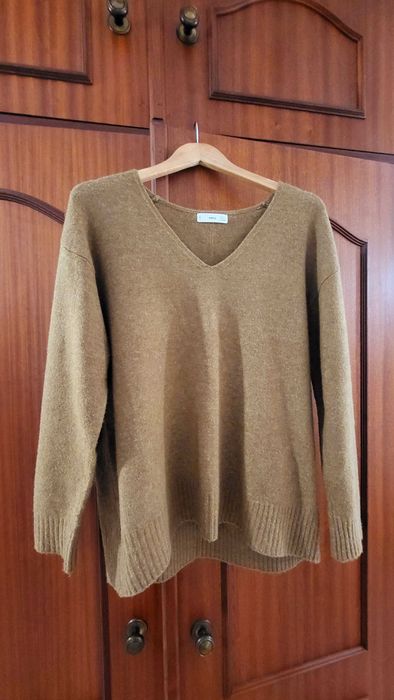 Camisola lã camel Mango tamanho S
