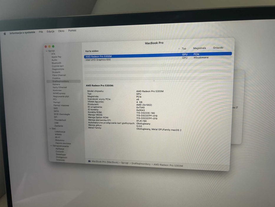 Apple MacBook Pro 16 cali A2141 i7 9gen. 4.5 GHz Turbo 512GB IDEALNY
