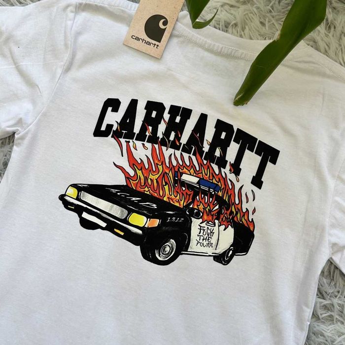 BIG Logo • Новая Футболка CARHARTT Fuck The Police • Майка Кархарт • XS S M L XL XXL
