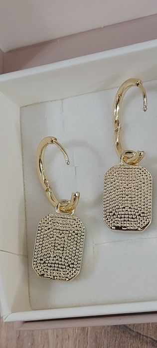 ZŁOTE kolczyki wiszące Stal nierdzewna