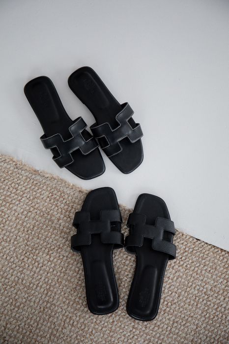 Шльопанці Herm**s натуральна шкіра