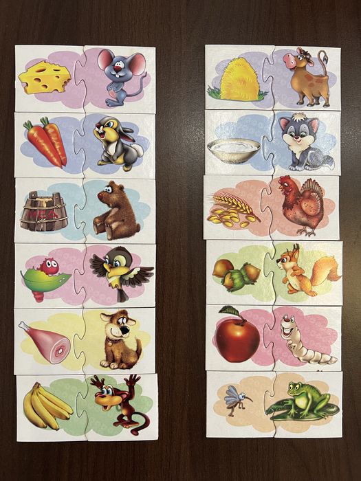 Пазли-половинки «Хто що їсть, хто де живе»