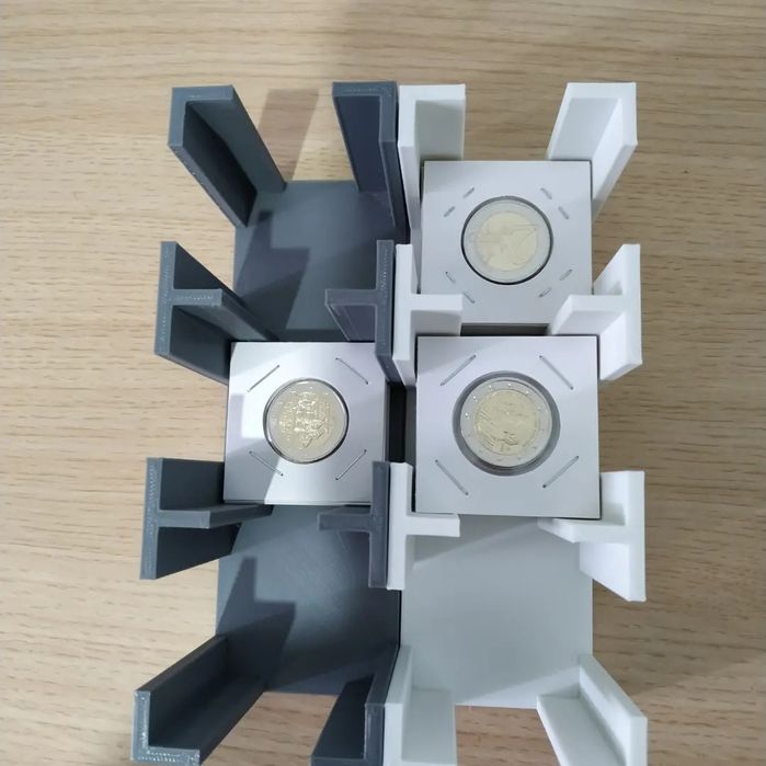 Suportes organizadores para moedas em alvéolos