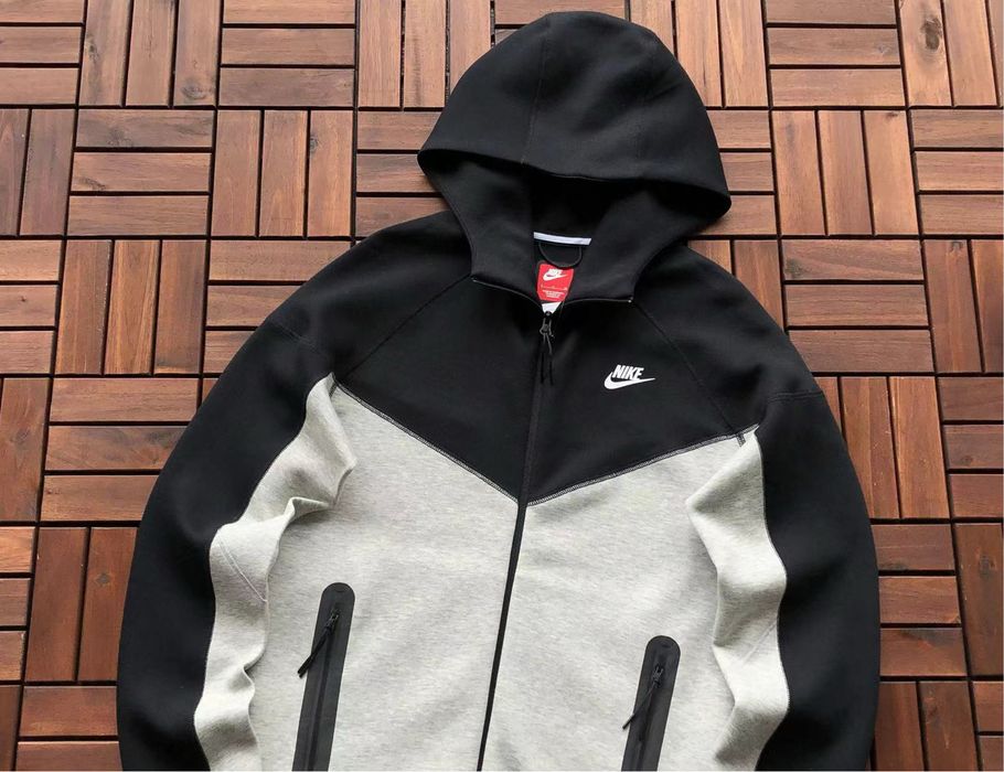 Зіп худі Nike tech fleece 2024 M-XXL чорно сіра найк