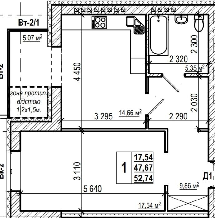 Продаж 1- кімнатної квартири від ЗАБУДОВНИКА В  ВІННИЦІ