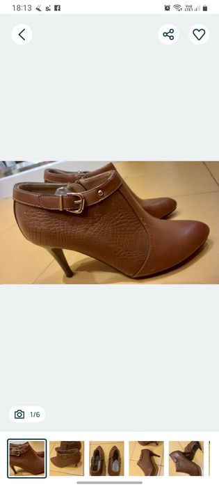 Botki na szpilce brązowe 40 super 26 cm Nowe