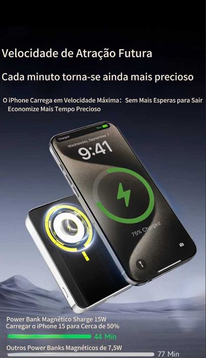 Um power bank magnético para jogos com carregamento sem fio