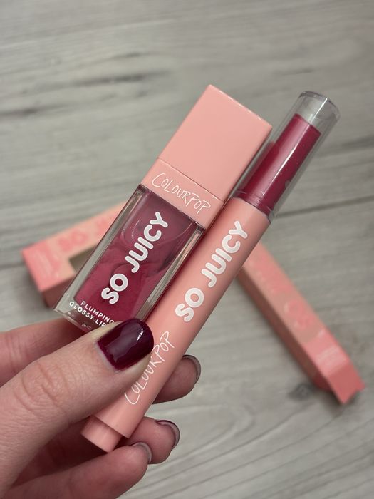 Zestaw kosmetyków Colourpop do ust pomadka szminka błyszczyk So Juicy
