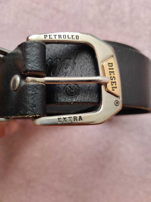 Pasek do spodni diesel petroleo extra vintage retro skóra naturalna czarny oryginalny 98cm