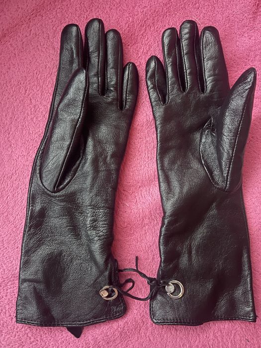 Перчатки удлиненные кожа