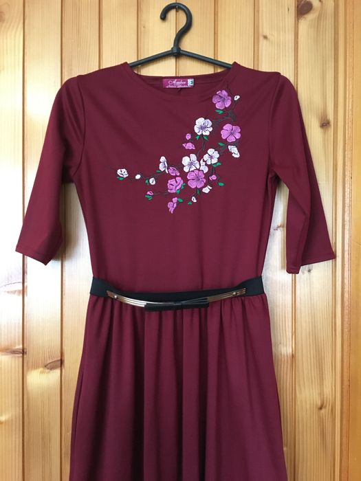 Бордове плаття в підлогу!!!