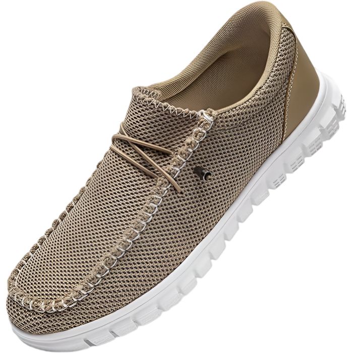Męskie buty sportowe mokasyny slip-on, lekkie, beżowe, 46 EU