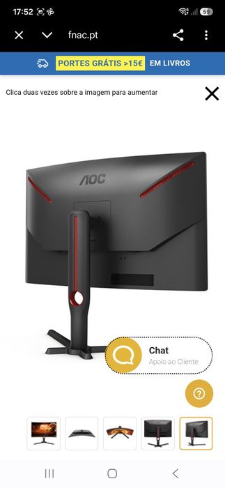 Monitor gaming curvo 27"