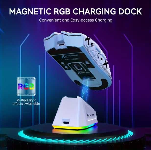 ‼️ТОП‼️ Мишка Attack Shark X11 PAW3311 22K DPI | Док Донгл Bluetooth