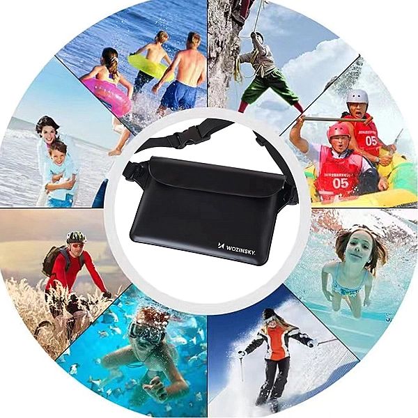 Saszetka Wozinsky WWS-01 wodoodporna nerka PVC - czarna