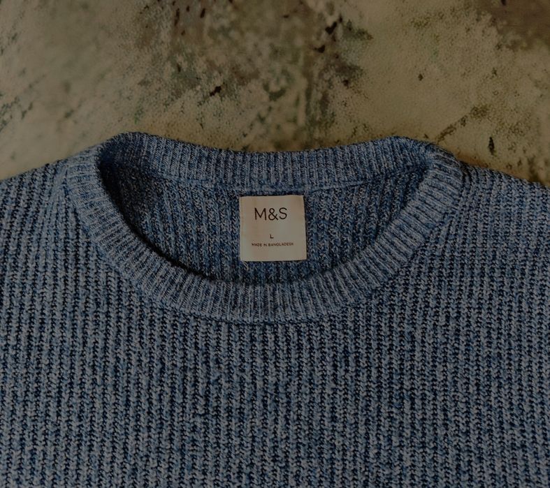 Melanżowy Niebieski Sweter Damski M&S L - Stan Idealny!