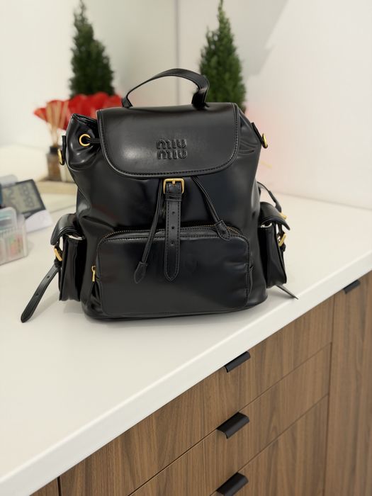 Plecak Miu Miu czarny