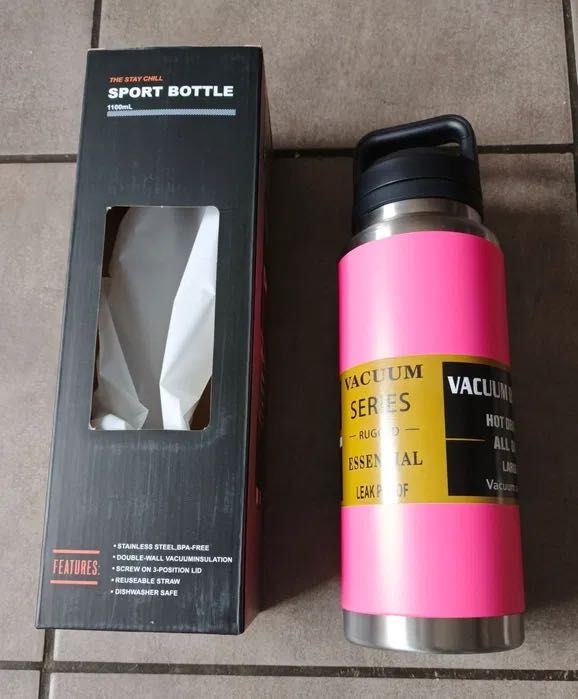 Butelka Termiczna ze stali nierdzewnej Różowa 1.1 L