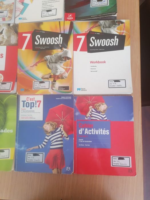 Livros escolares 7º ano manuais e livros de fichas