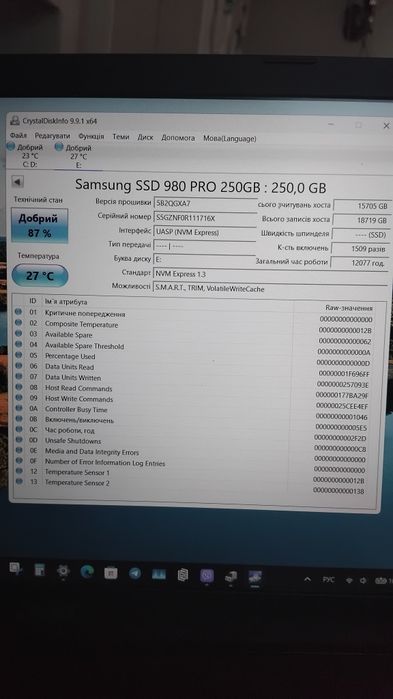SSD Samsung 980 Pro 250 ГБ