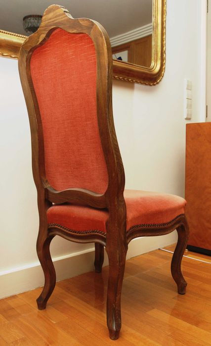 Cadeirão-cadeira estofo em veludo