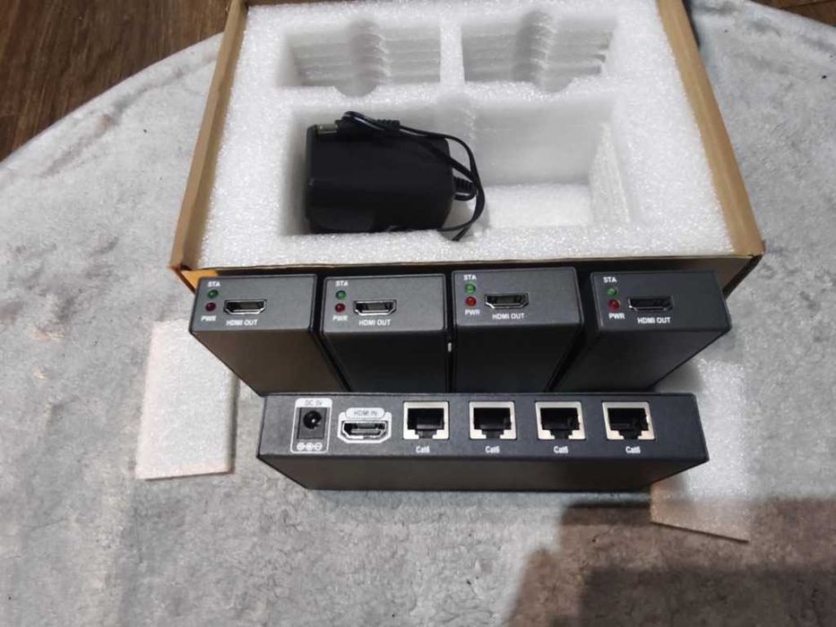 HDMI 1x4 Extender Cat6 3D 1080P – Mo PW HT22 BP4 – Nowy