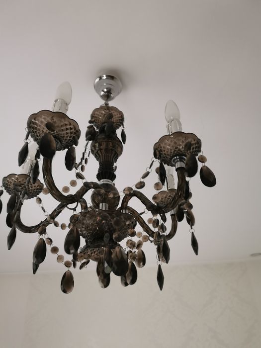 Żyrandol kryształowy czarny glamour