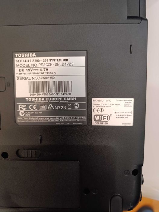 Computador Toshiba para peças