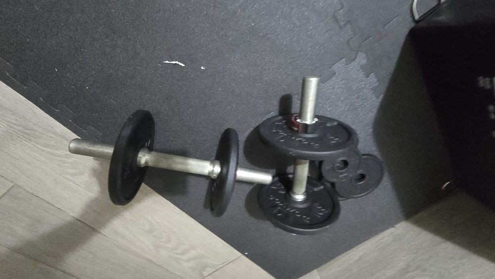 Conjunto de banco de musculação + suporte + barra (Como novo)