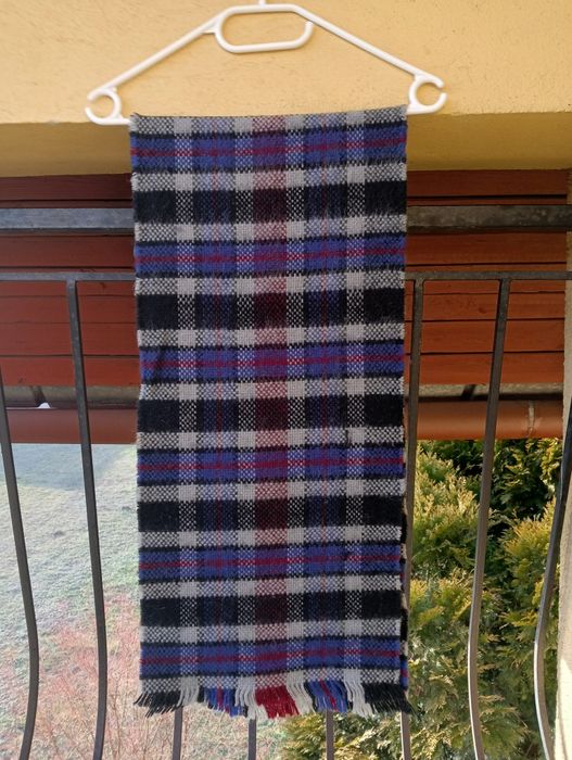 Ciepły męski szal w kratę Vintage