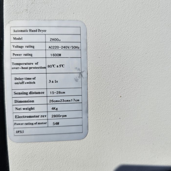 Suszarka automatyczna do rąk Hand Dryer