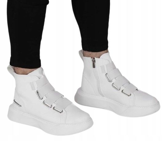Runnerboss buty męskie białe na zamek na co dzień 40 1j1a