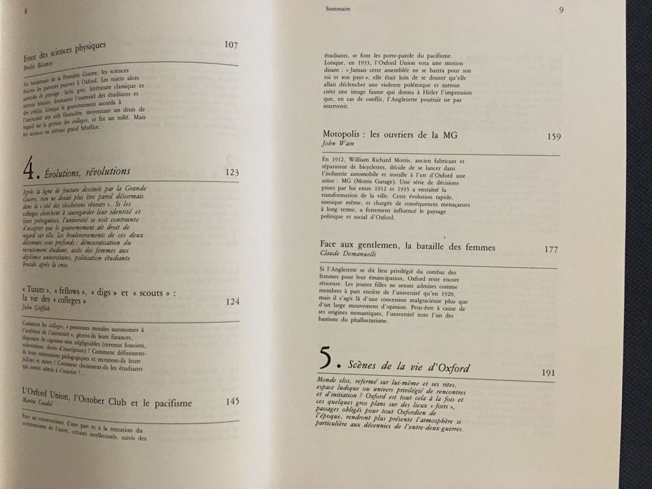 La Curiosité. Vertiges du Savoir / Oxford 1919/1939