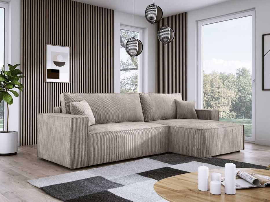 Nowoczesny Narożnik COZY/ Sztruks przyjemny w dotyku/Dostawa 10 DNI !!