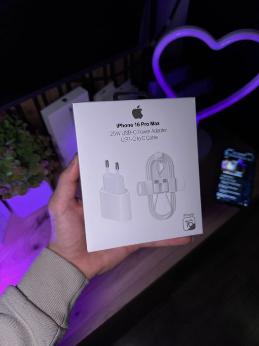 Блочок 25w + Кабель Type C/Lightning • Швидкісна зарядка для iPhone