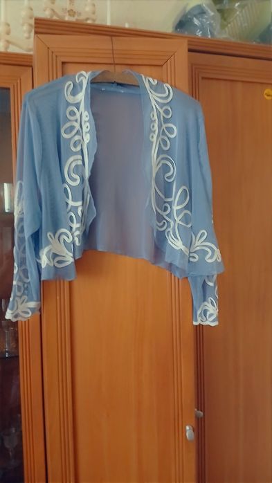 Sukienka popielata z bolerkiem 46-48