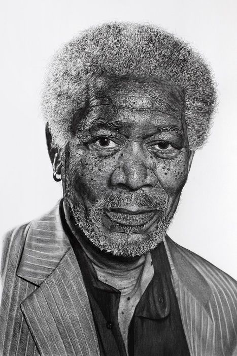 Desenho hiper realista - Morgan Freeman