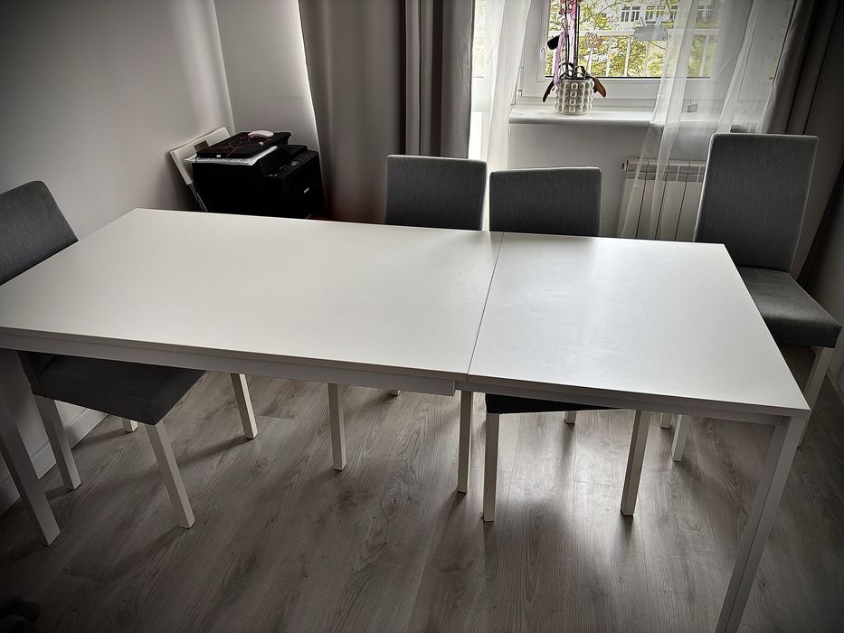 Stół rozkładany IKEA VANGSTA + 4 krzesła KÄTTIL | Komplet 120-180 cm