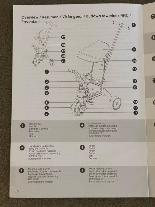 Triciclo Dobrável Doona Liki Trike S1 - Cinza
