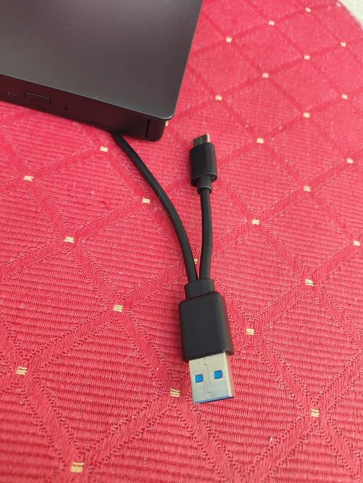 Nagrywarka DVD CD zewnętrzna przenośna napęd optyczny USB kieszeń czarna  do komputera PC Laptopa
