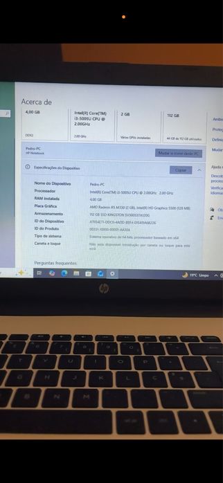 HP notebook 15-ac126np hp + mala + rato