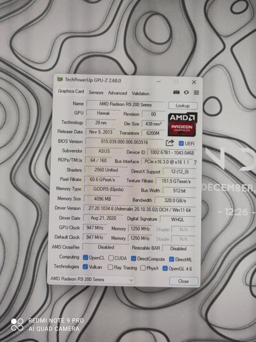 Відеокарта ASUS amd radeon r9 290