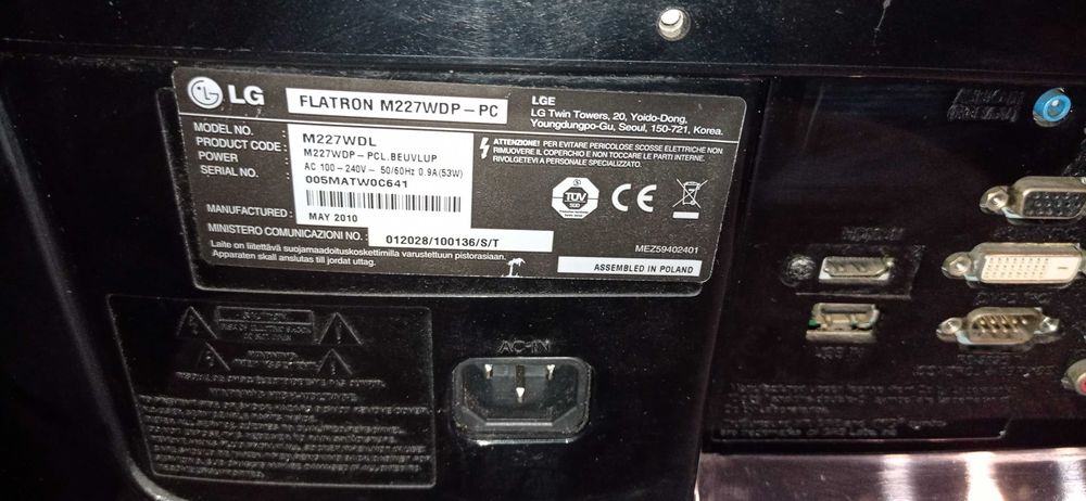 Продам  Телевизор LG FLATRON M22WDP-PC