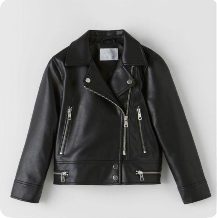 Шкіряна косуха zara kids куртка на дівчинку хлопчика  6-7 років 122 см