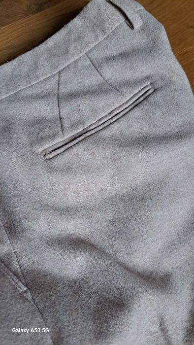 HARRY BROWN Spodnie z wełną beżowe