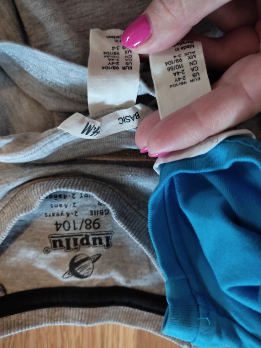 Jak nowe 3 koszulki z długim rękawem r. 98/104 H&M