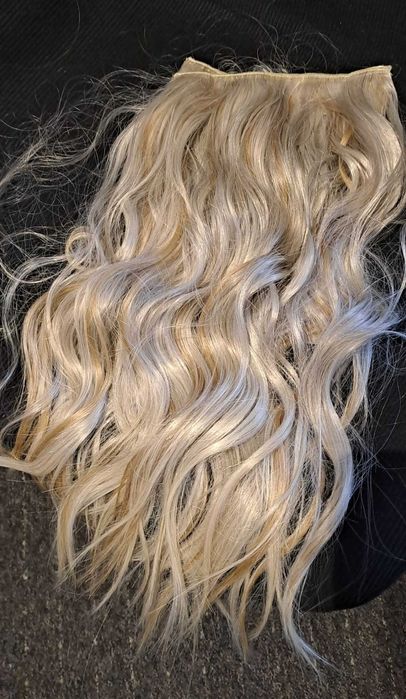 Doczepy do włosów, CLIP-IN, platynowy blond pasemka