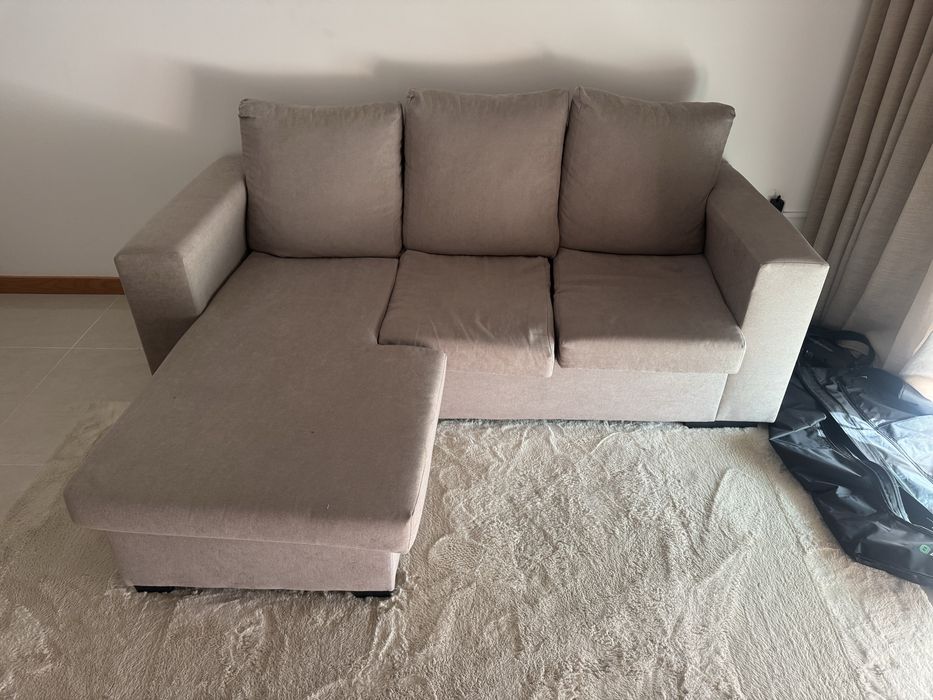 Sofa bege chaise longue
