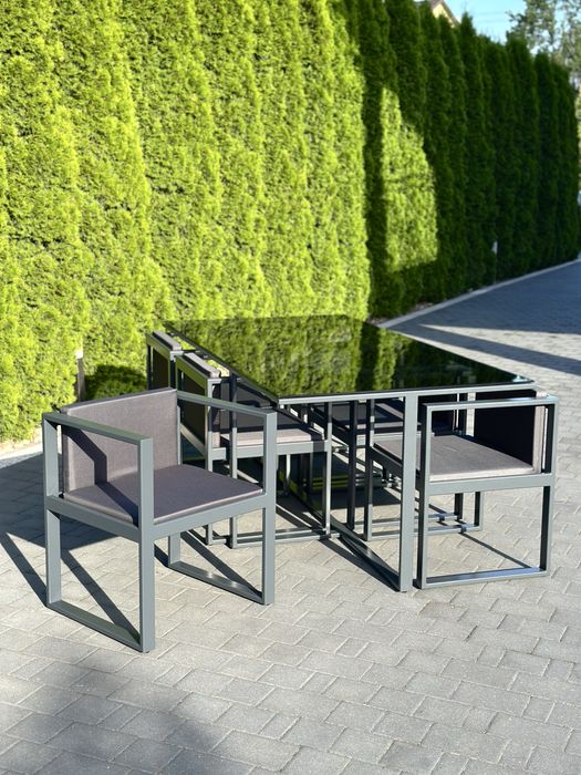 Nowy komplet mebli ogrodowych Premium | Meble Loft | Antracyt