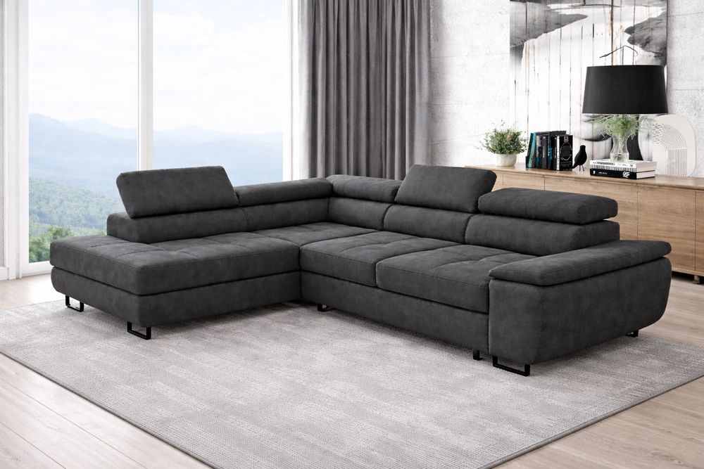 Narożnik Anton prosto od producenta regulowane zagłówki funkcja spania